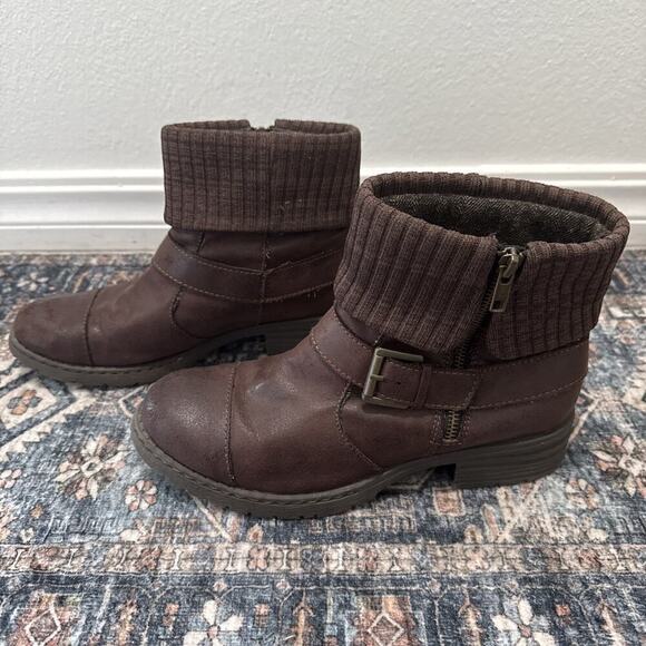 Born b.o.c. Nisida BROWN Zip Up Non Skid Cuffed Ankle Boots Size 8.5 NEW - Picture 3 of 6